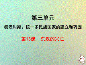 七年級(jí)歷史上冊(cè) 第三單元 秦漢時(shí)期：統(tǒng)一多民族國(guó)家的建立和鞏固 第13課 東漢的興亡 新人教版