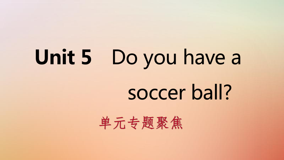 七年级英语上册 Unit 5 Do you have a soccer ball单元专题聚焦 （新版）人教新目标版_第1页