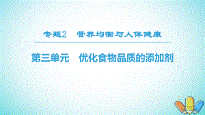 化學 專題2 營養(yǎng)均衡與人體健康 第3單元 優(yōu)化食物品質的添加劑 蘇教版選修1