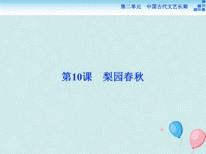 歷史 第二單元 中國(guó)古代文藝長(zhǎng)廊 第10課 梨園春秋 岳麓版必修3