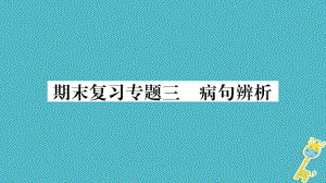 七年級語文上冊 期末專題3 病句辨析 新人教版