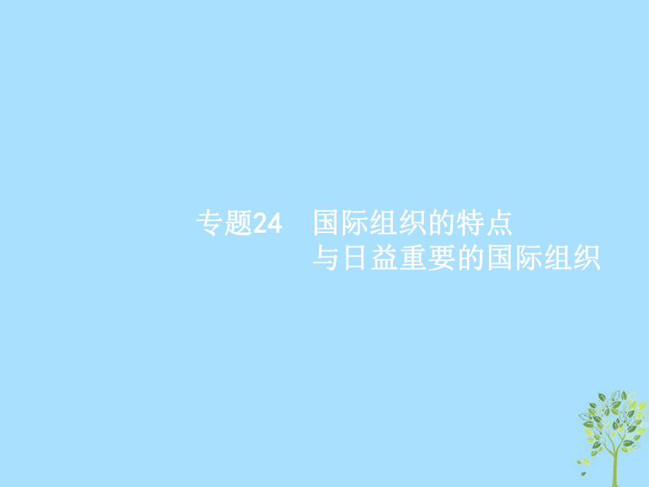 高考政治24 國(guó)際組織的特點(diǎn)與日益重要的國(guó)際組織 新人教版選修3_第1頁(yè)