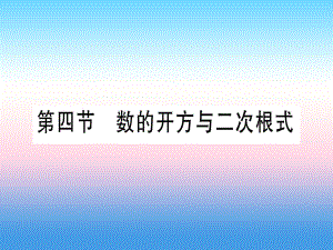 中考數(shù)學 第1章 數(shù)與式 第4節(jié) 數(shù)的開方與二次根式