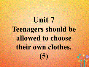 九年級英語全冊 口譯精練 Unit 7 Teenagers should be allowed to choose their own clothes(5) （新版）人教新目標(biāo)版