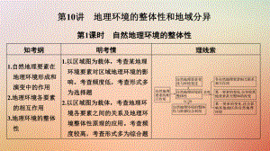 地理第三單元 地理環(huán)境的整體性和區(qū)域差異 第10講 地理環(huán)境的整體性和地域分異 第1課時(shí) 中圖版