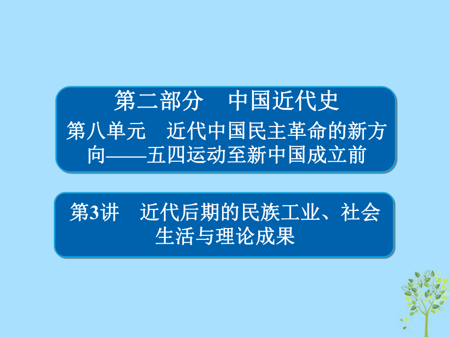 歷史8-3 近代后期的民族工業(yè)、社會(huì)生活與理論成果_第1頁