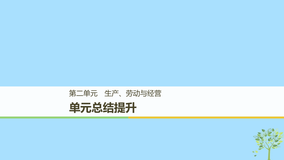 政治 第二單元 生產(chǎn)、勞動與經(jīng)單元總結(jié)提升 新人教版必修1_第1頁