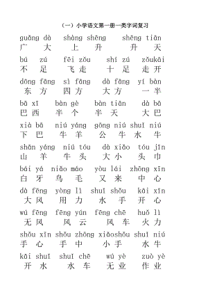 一年级看拼音写汉字 -