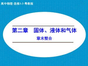 2021-2022高中創(chuàng)新設(shè)計(jì)物理粵教版選修3-3課件：章末整合2 固體、液體和氣體