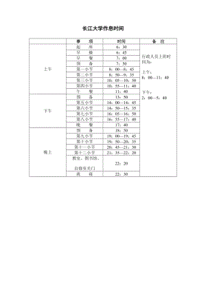 長(zhǎng)江大學(xué)作息時(shí)間