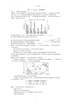 【5年高考3年模擬】(云南專用)高考地理名師精編分類練習(xí)第二十三單元環(huán)境保護(hù)