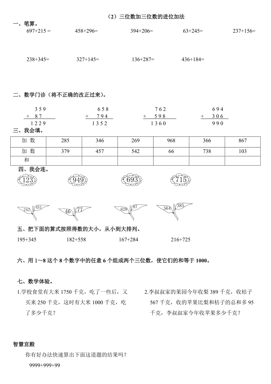 (2)三位數(shù)加三位數(shù)的進(jìn)位加法_第1頁