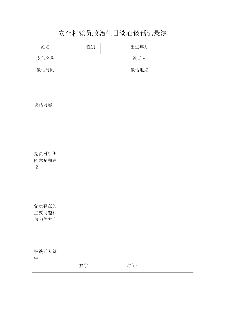 黨員政治生日談心談話記錄簿_第1頁(yè)