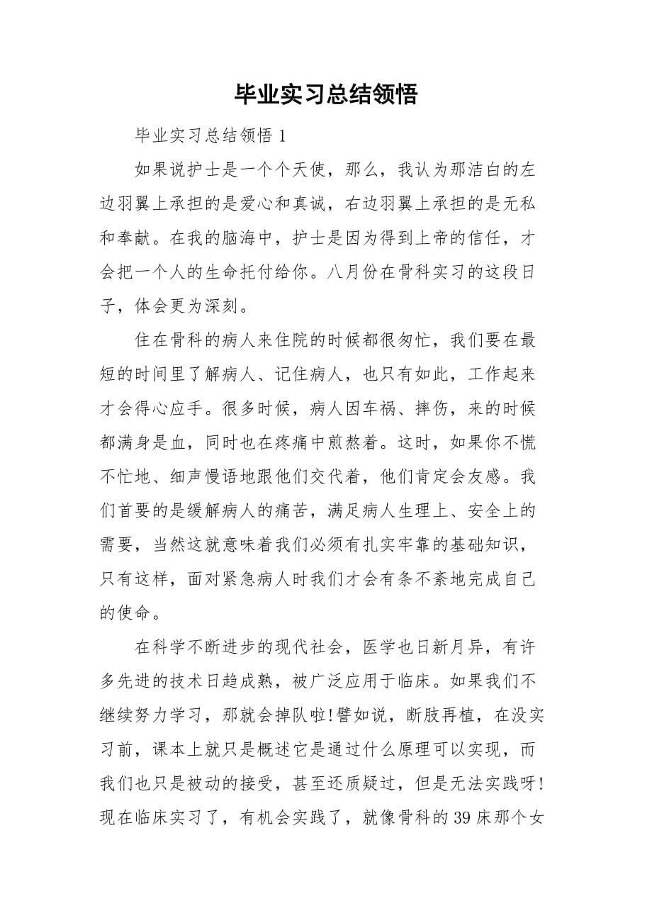 毕业实习总结领悟_第1页