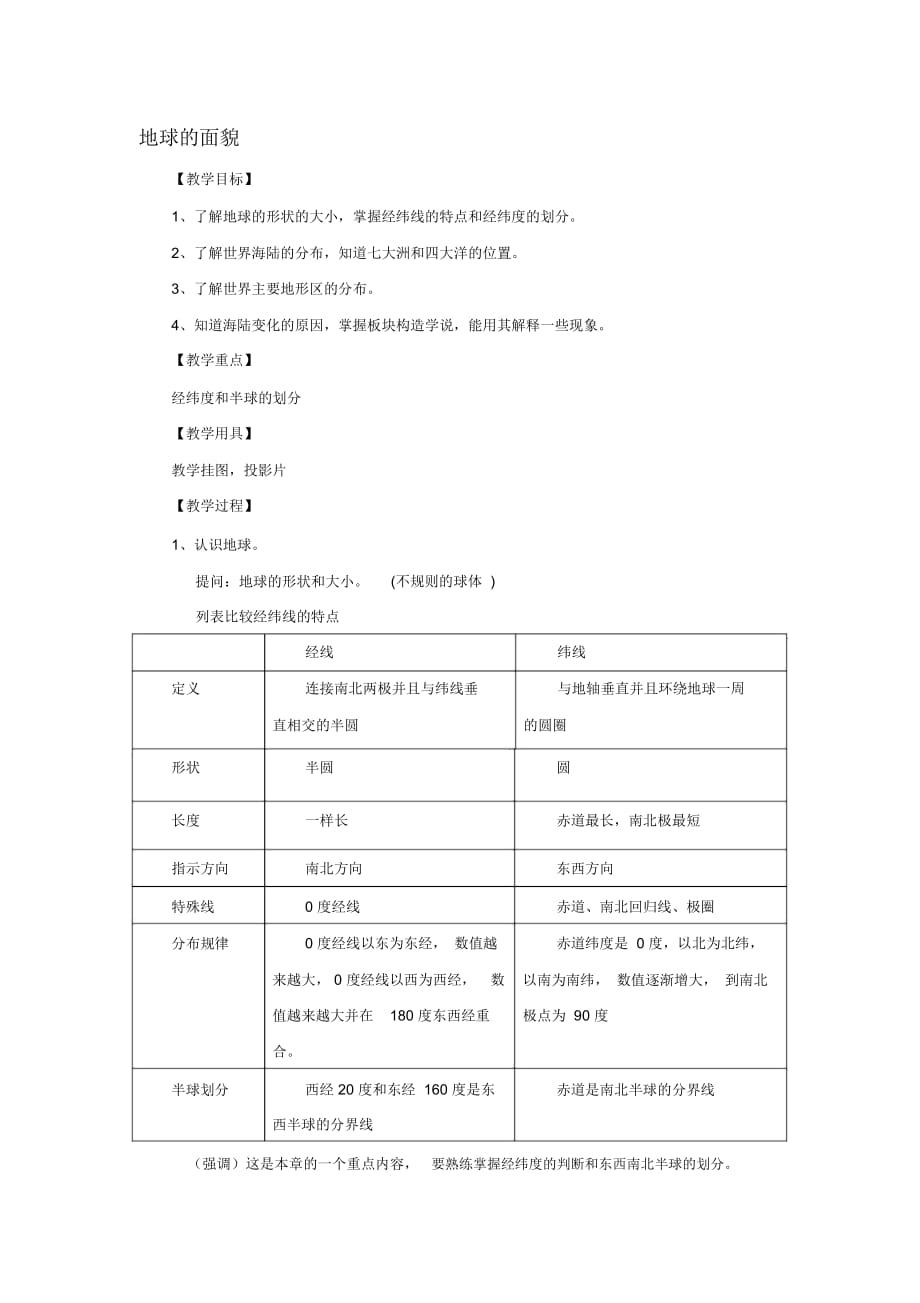 《地球的面貌》復(fù)習(xí)題_第1頁