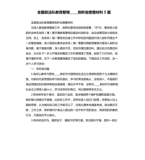 全國(guó)政法隊(duì)教育整頓剖析自查整材料5篇.docx