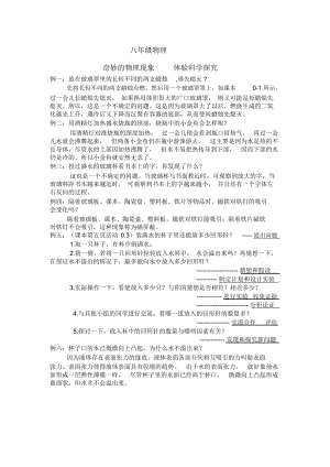 八年級(jí)物理 奇妙的物理現(xiàn)象體驗(yàn)科學(xué)探究