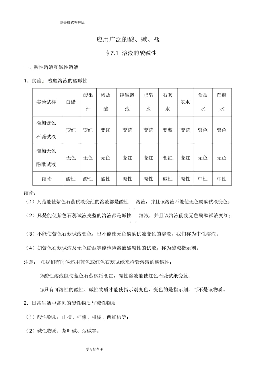 初三化学酸碱盐知识点[最全整理版]_第1页