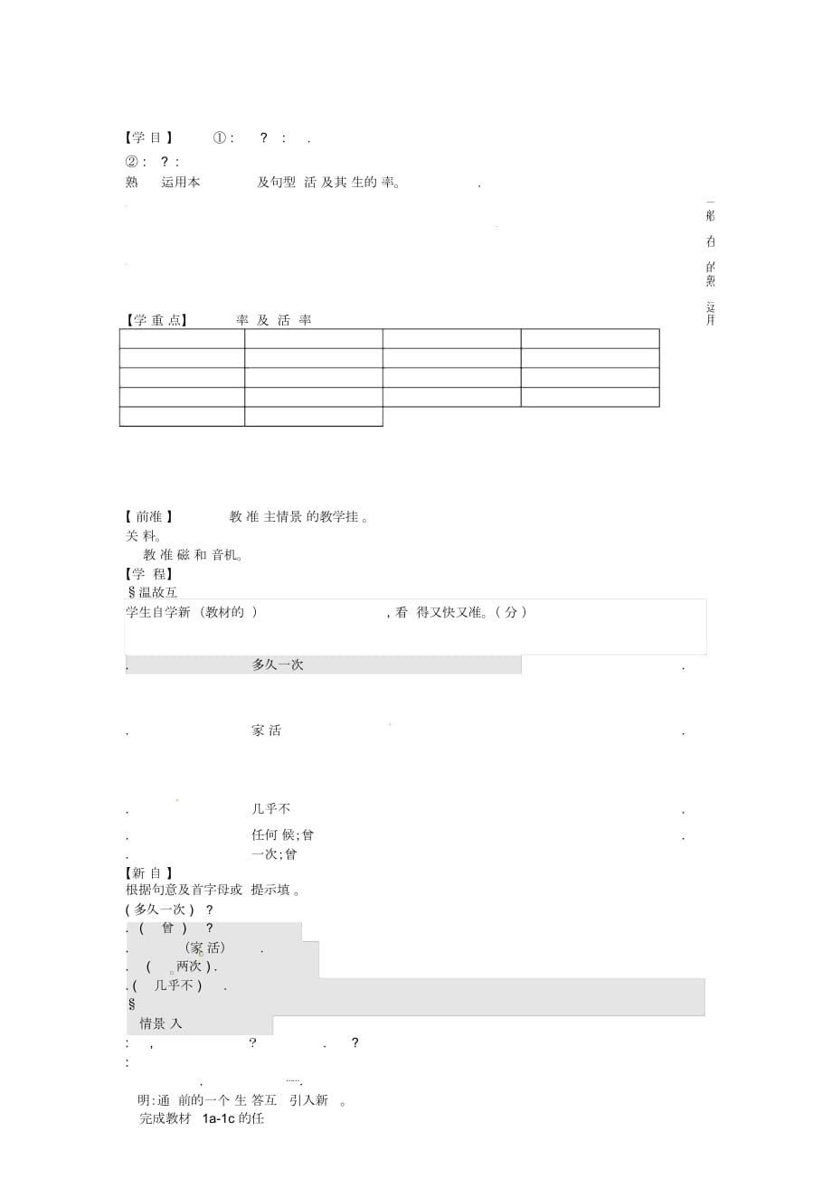 四川省瀘州市龍馬潭區(qū)八年級英語上冊Unit2Howoftendoyouexercise(第1課時)SectionA(1a_2d)學案(無答案_第1頁