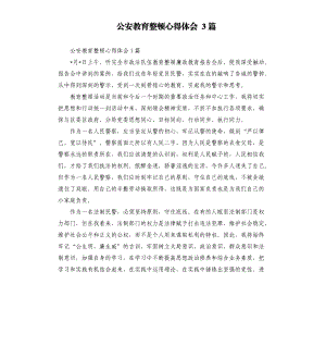 公安教育整頓心得體會 3篇.docx