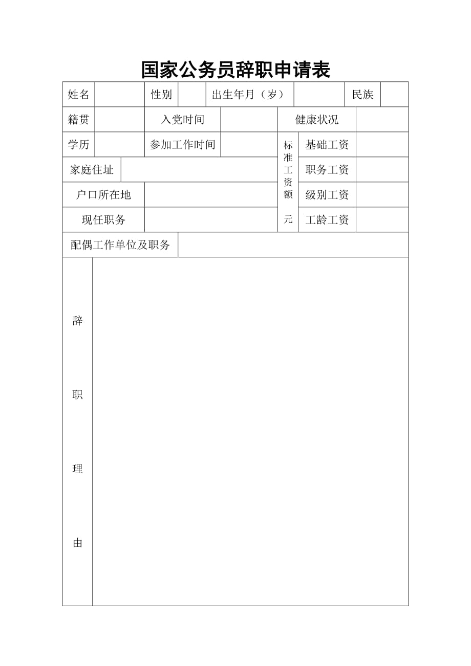 国家公务员辞职申请表-_第1页