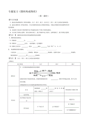 中考專(zhuān)題復(fù)習(xí)《微粒構(gòu)成物質(zhì)》學(xué)案