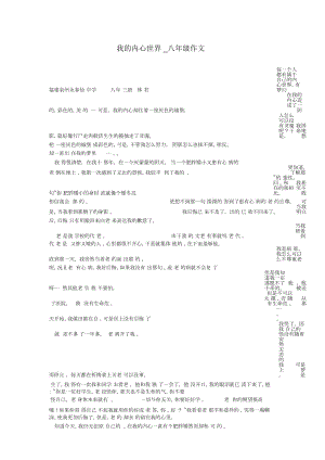 我的內(nèi)心世界_八年級作文