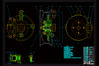 浮鉗盤式制動器cad圖紙含裝配圖制動盤制動鉗零件圖全套圖