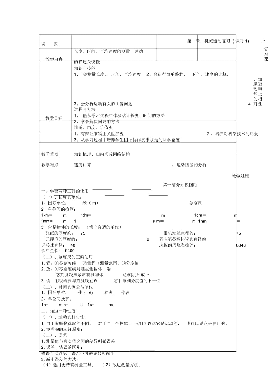 機械運動復習1_第1頁