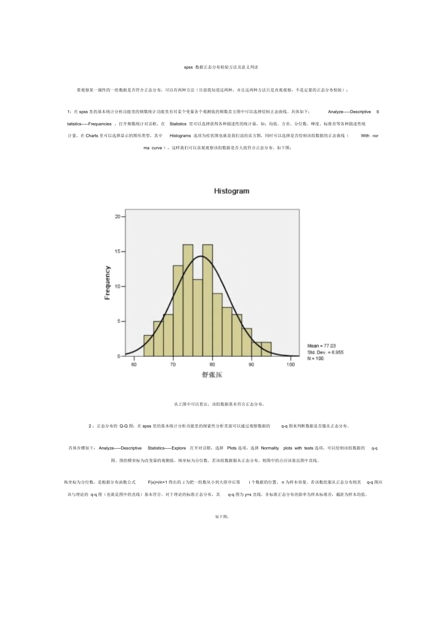 spss_數(shù)據(jù)正態(tài)分布檢驗方法及意義_第1頁