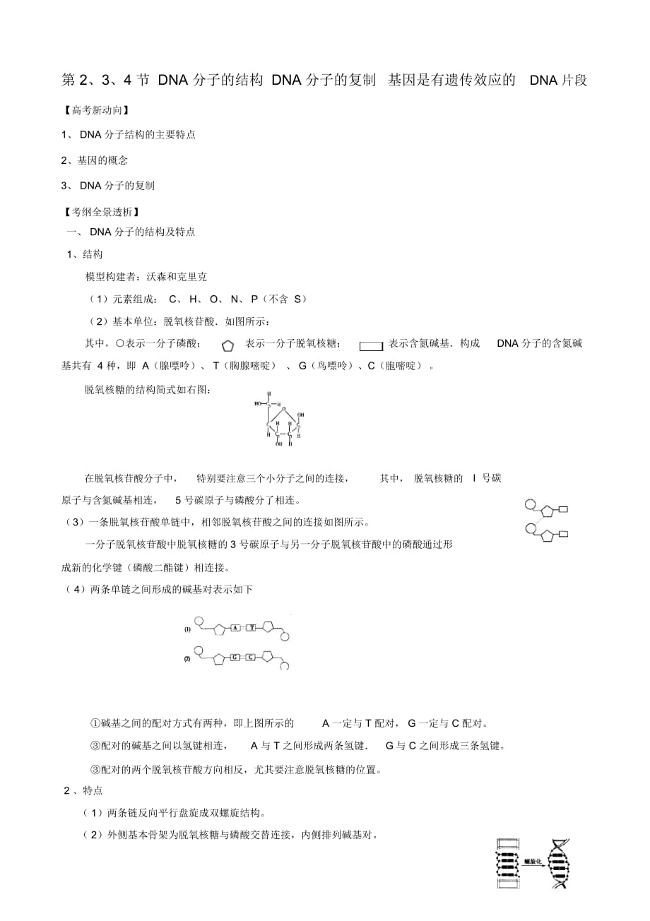 《基因是有遗传效应的DNA片段》学案3_第1页