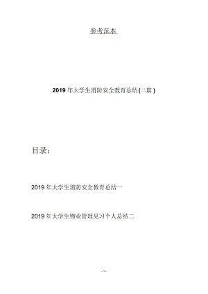 2019年大學(xué)生消防安全教育總結(jié)(二篇)