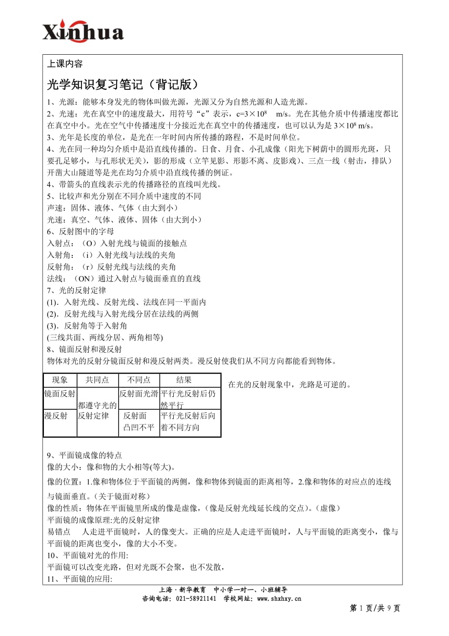 八年级物理光学教案-._第1页