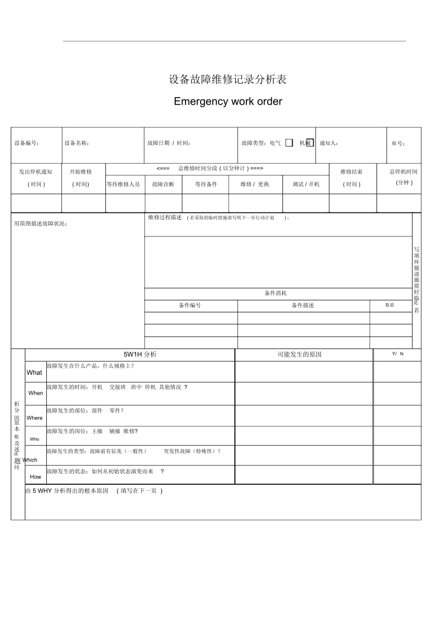 设备故障维修记录分析表_第1页