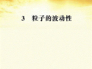 2012高中物理 17.3 粒子的波動性課件 新人教版選修3-5