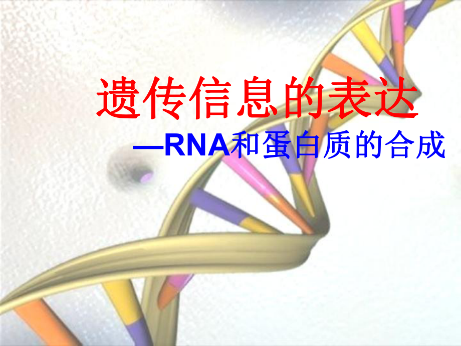 高中生物 第三章第四節(jié) 遺傳信息的表達(dá)-RNA和蛋白質(zhì)的合成課件2 浙科版必修2_第1頁(yè)