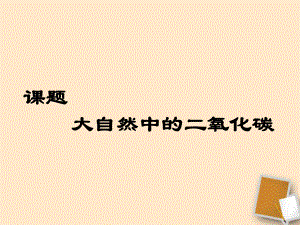 山東省棲霞市松山中學九年級化學《大自然中的二氧化碳》課件