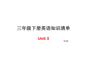 三年級(jí)下冊英語單元知識(shí)清單-Unit3∣譯林版（三起） (共6張PPT)