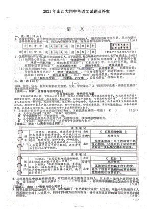 2021年山西大同中考語文試題及答案