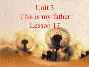 三年級下冊英語課件-Unit 3 This is my father Lesson 17-1_人教精通（2014秋）