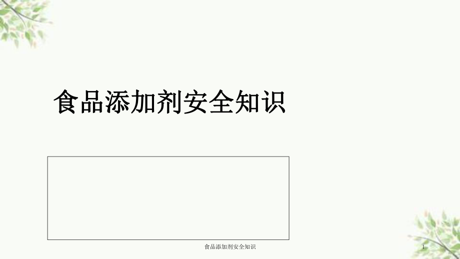 食品添加剂安全知识课件_第1页