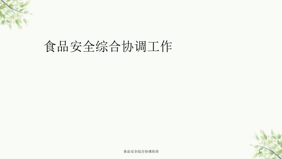 食品安全综合协调培训课件_第1页