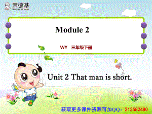 三年級下冊英語課后作業(yè)課件-M2Unit 2 The man is short∣外研社三起 (共11張PPT)