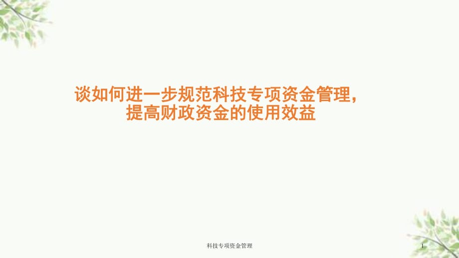 科技专项资金管理课件_第1页