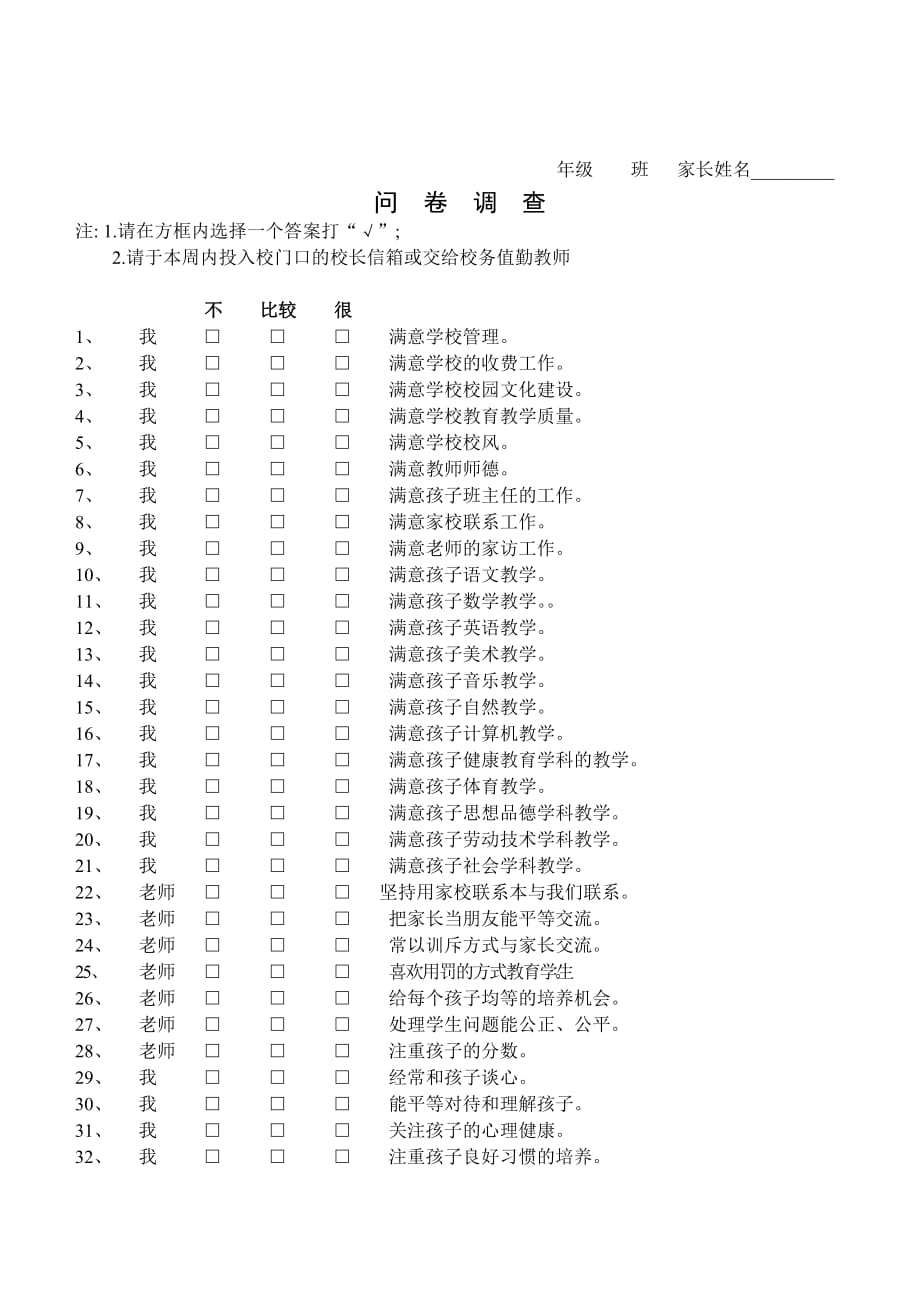 家長調(diào)查問卷 (3)_第1頁