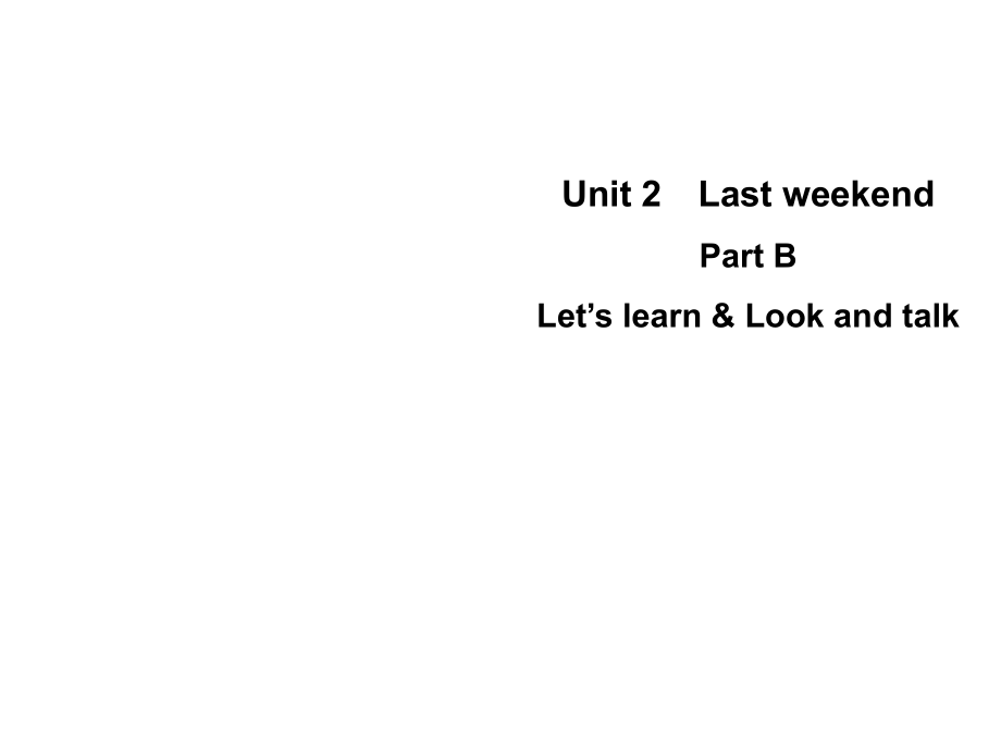 六年級下冊英語課件-Unit 2　Last weekend Part B Let’s learn Look and talk｜人教_第1頁