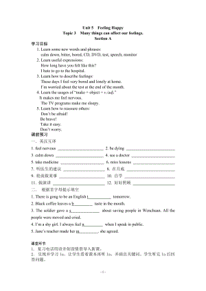 仁愛英語八年級下冊unit5 topic3學(xué)案