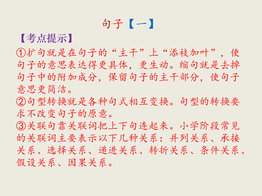 六年級(jí)下冊(cè)語(yǔ)文課件－歸類(lèi)復(fù)習(xí)－句子【一】｜長(zhǎng)春版 (共14張PPT)_第1頁(yè)