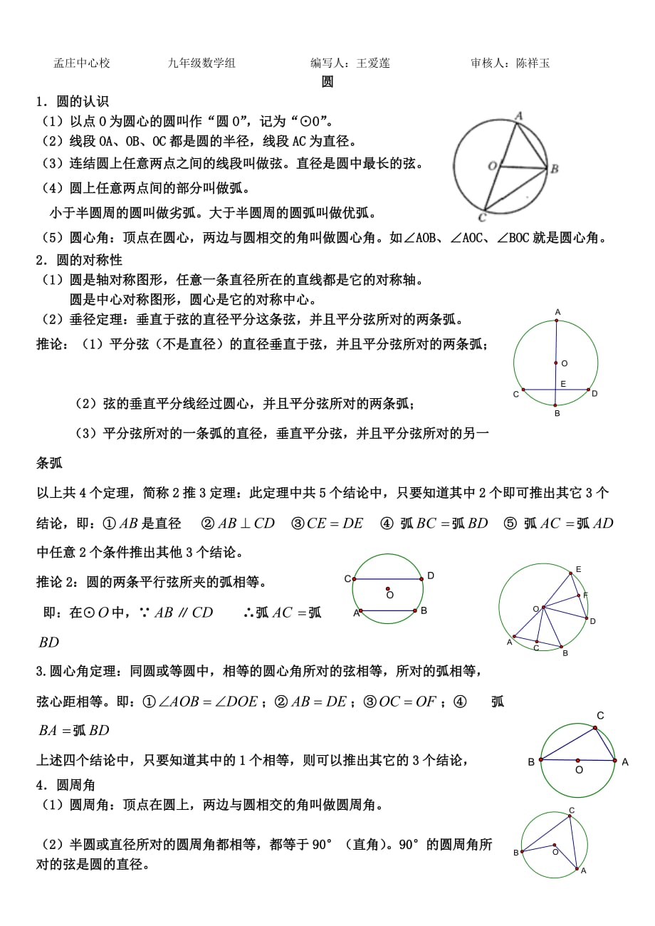 九年级下册《圆》知识点总结_第1页