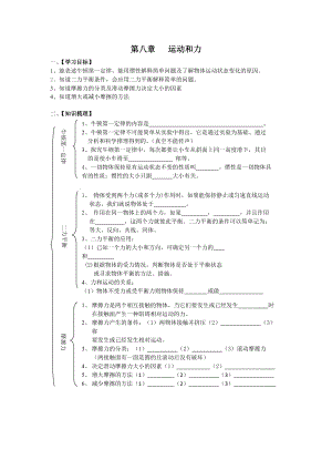 初中物理總復(fù)習(xí)導(dǎo)學(xué)案《第八章 運(yùn)動(dòng)和力》